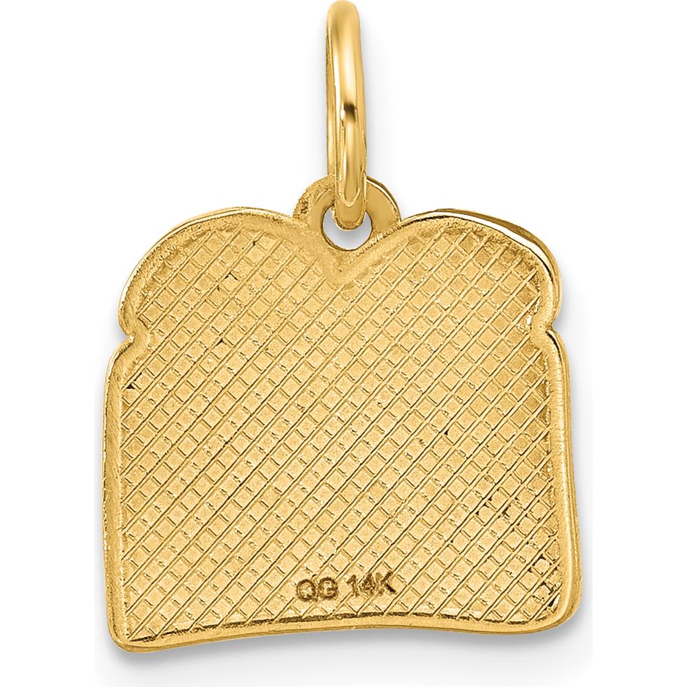 14K Yellow Gold Red Enameled Toast and Jam Pendant Charm by Oro Pregiato