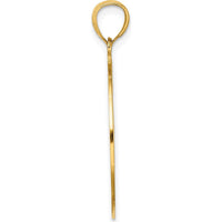 14K Yellow Gold Retro Daisy Charm Pendant - Polished Finish by Oro Pregiato