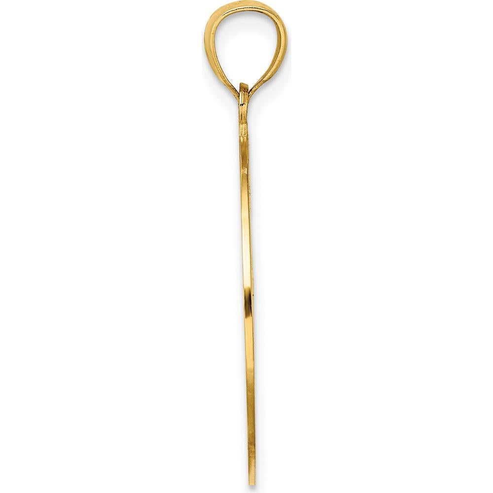 14K Yellow Gold Retro Daisy Charm Pendant - Polished Finish by Oro Pregiato