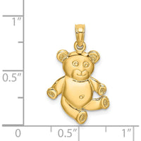14K Yellow Gold Reversible 3D Teddy Bear Charm Pendant - Playful Luxury Design by Oro Pregiato
