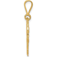 14K Yellow Gold Reversible 50th Anniversary Heart Charm with Polished Finish by Oro Pregiato
