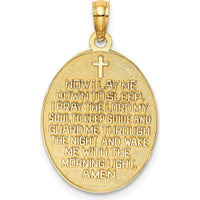 14K Yellow Gold Reversible Child's Prayer Boy Charm with White Rhodium Accents by Oro Pregiato