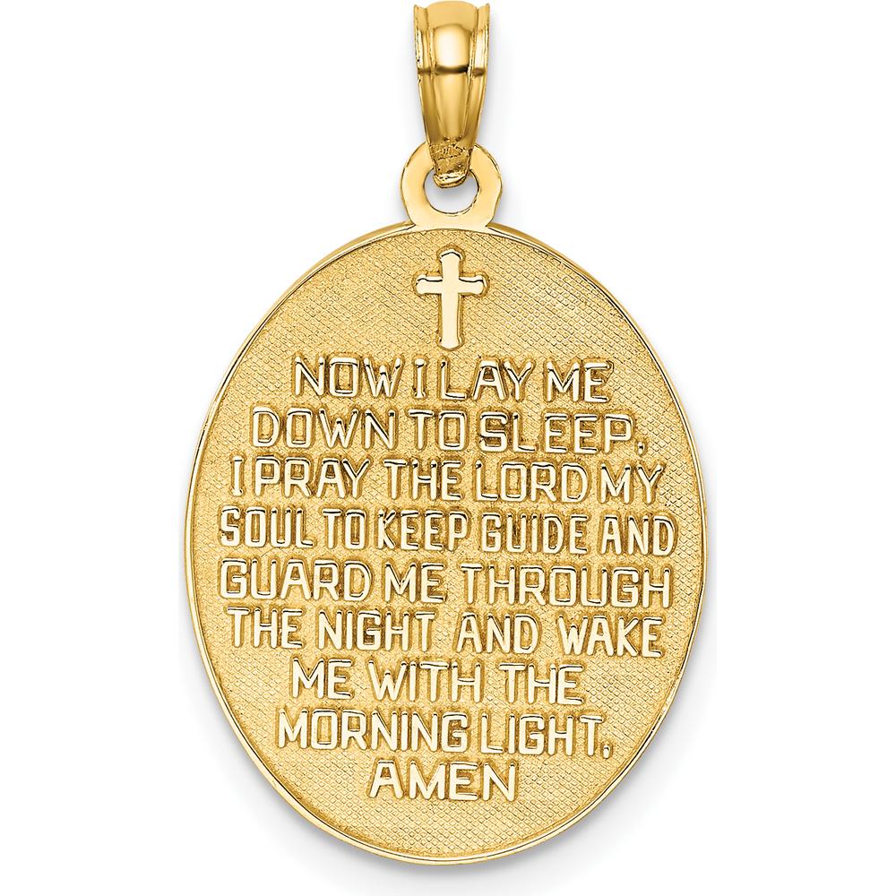 14K Yellow Gold Reversible Child's Prayer Boy Charm with White Rhodium Accents by Oro Pregiato