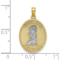 14K Yellow Gold Reversible Child's Prayer Boy Charm with White Rhodium Accents by Oro Pregiato