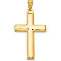 14K Yellow Gold Reversible Cross Pendant with White Rhodium Accent - 42mm Length by Oro Pregiato