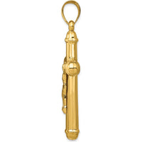 14K Yellow Gold Reversible Crucifix to Cross Pendant - Polished Finish by Oro Pregiato