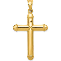 14K Yellow Gold Reversible Crucifix to Cross Pendant - Polished Finish by Oro Pregiato