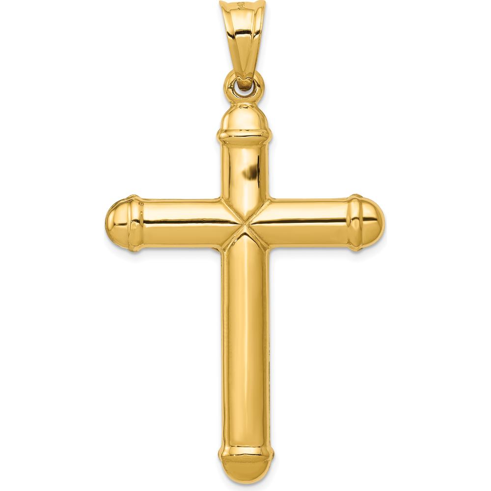 14K Yellow Gold Reversible Crucifix to Cross Pendant - Polished Finish by Oro Pregiato