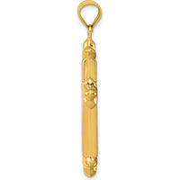 14K Yellow Gold Reversible Diamond-Cut Cross Pendant - Elegant Faith-Inspired Jewelry by Oro Pregiato