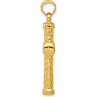 14K Yellow Gold Reversible Diamond-Cut Textured Cross Pendant - 35mm Length by Oro Pregiato