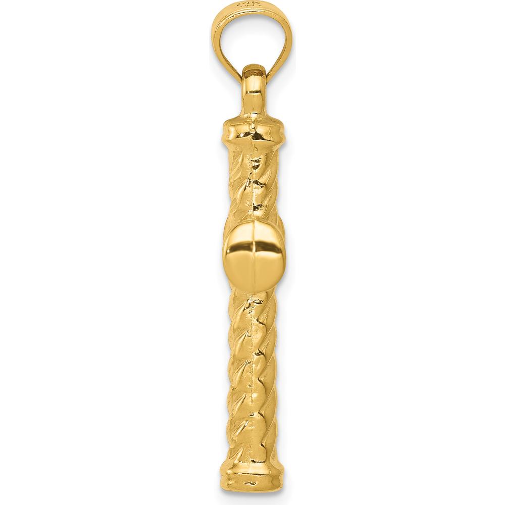 14K Yellow Gold Reversible Diamond-Cut Textured Cross Pendant - 35mm Length by Oro Pregiato