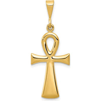 14K Yellow Gold Reversible Egyptian Ankh Cross Pendant - Timeless Life Symbol by Oro Pregiato