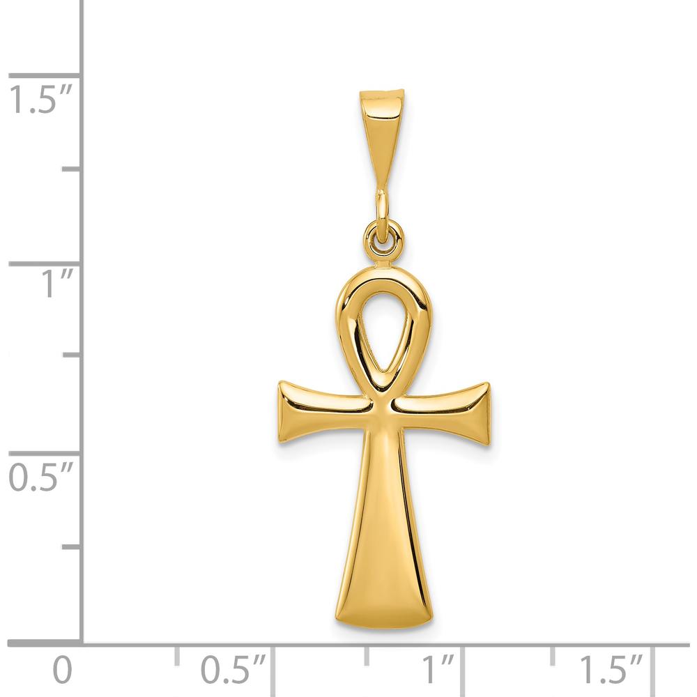 14K Yellow Gold Reversible Egyptian Ankh Cross Pendant - Timeless Life Symbol by Oro Pregiato
