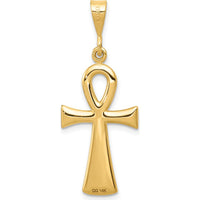 14K Yellow Gold Reversible Egyptian Ankh Cross Pendant - Timeless Life Symbol by Oro Pregiato