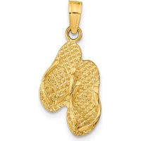 14K Yellow Gold Reversible Flip Flops Pendant with Textured 3D Design by Oro Pregiato