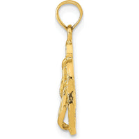 14K Yellow Gold Reversible Flip Flops Pendant with Textured 3D Design by Oro Pregiato