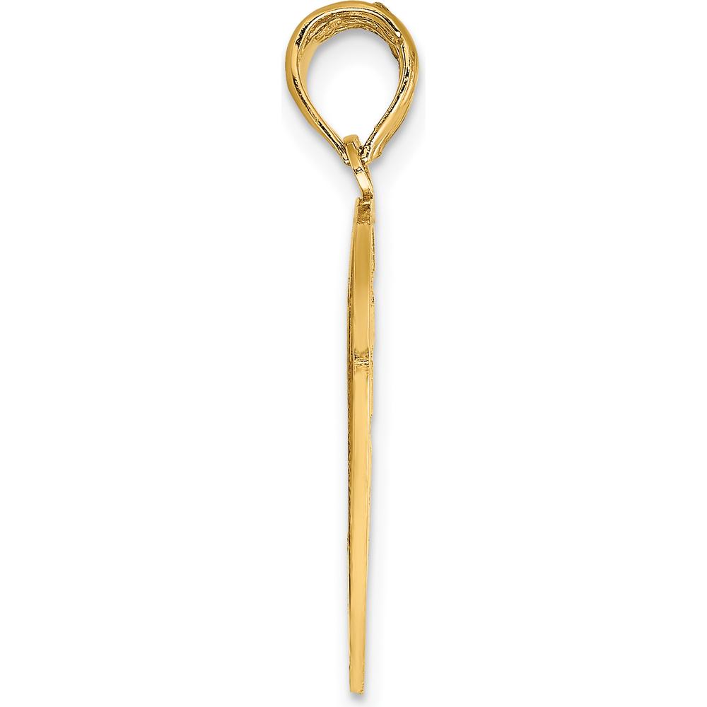 14K Yellow Gold Reversible Forever and Ever/Friends Break-Apart Heart Charm - Polished and Textured Finish by Oro Pregiato