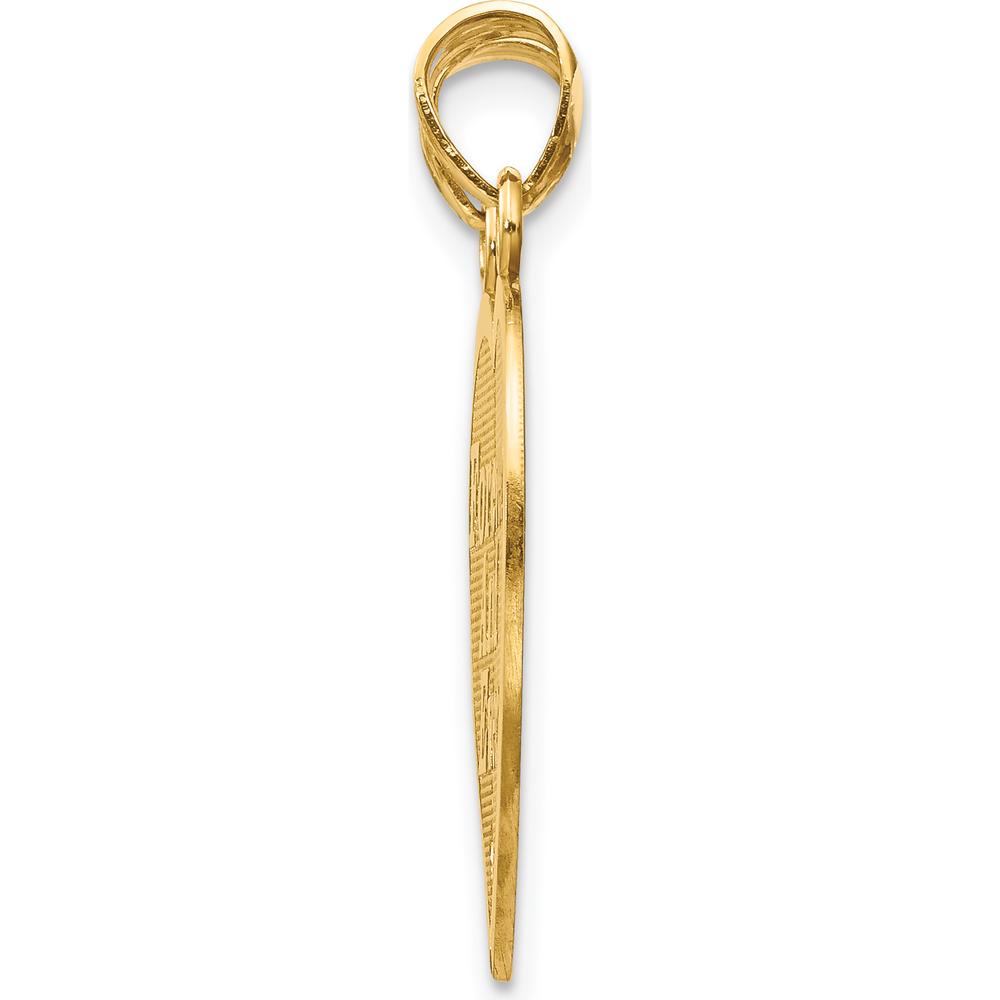 14K Yellow Gold Reversible Forever and Ever Friends Heart Pendant by Oro Pregiato