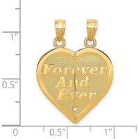 14K Yellow Gold Reversible Forever and Ever Friends Heart Pendant by Oro Pregiato