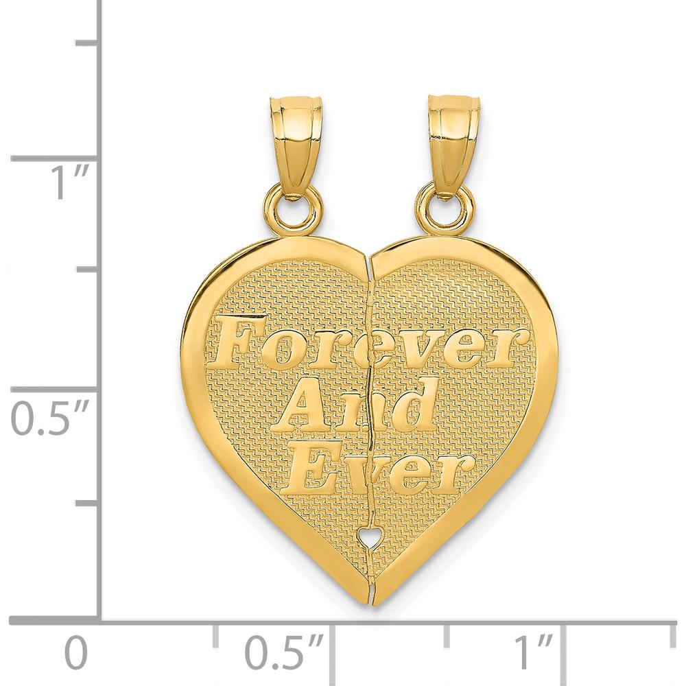 14K Yellow Gold Reversible Forever and Ever Friends Heart Pendant by Oro Pregiato