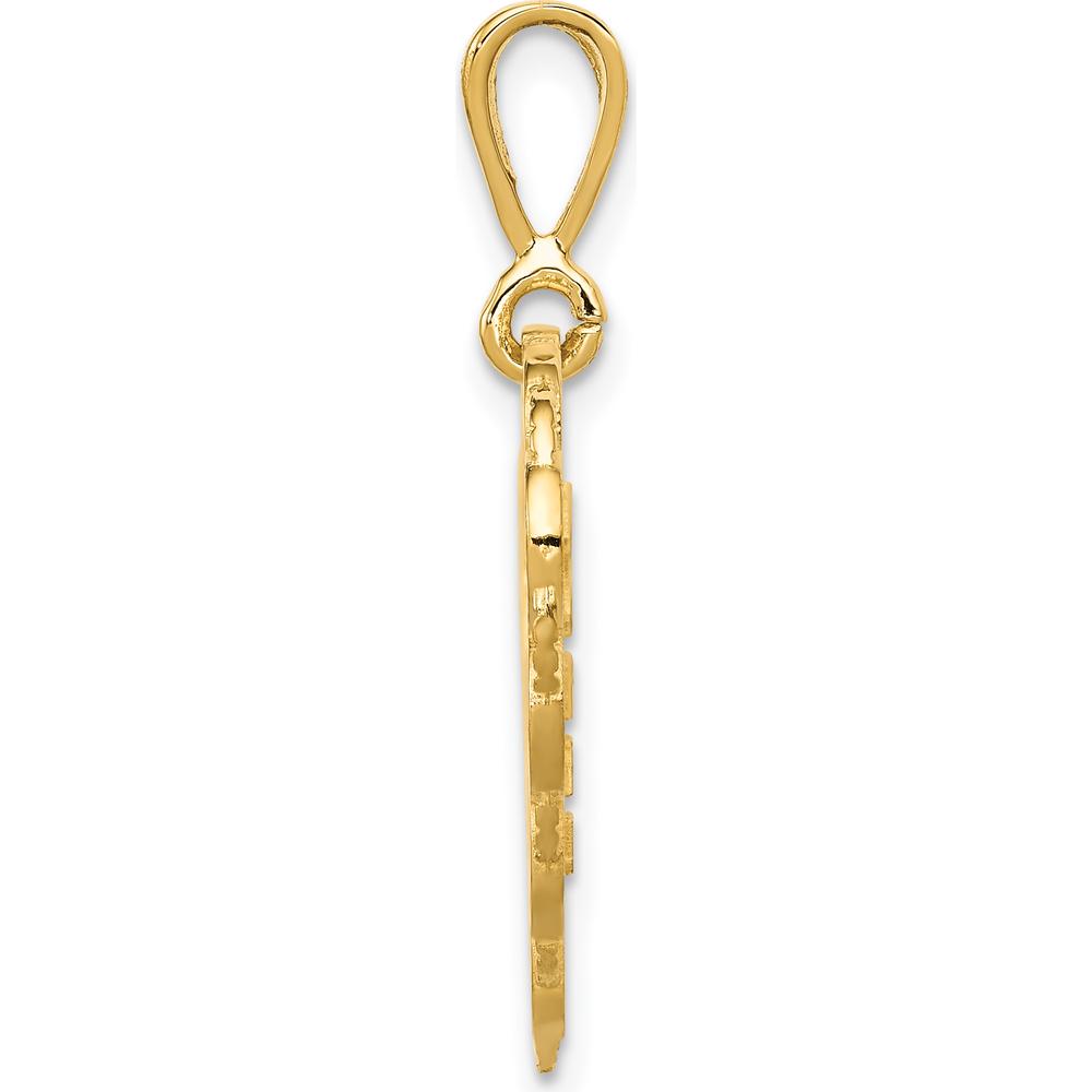 14K Yellow Gold Reversible Heart Charm Pendant - "For My Daughter / You Are My Pride and Joy" by Oro Pregiato