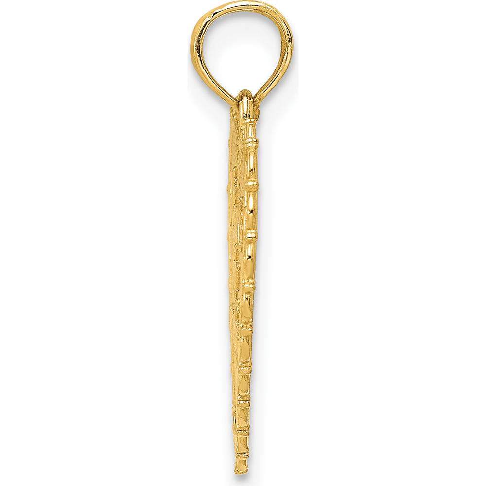 14K Yellow Gold Reversible Heart Pendant with Engraved "For My Mom" and "Thanks for Everything" Messages by Oro Pregiato