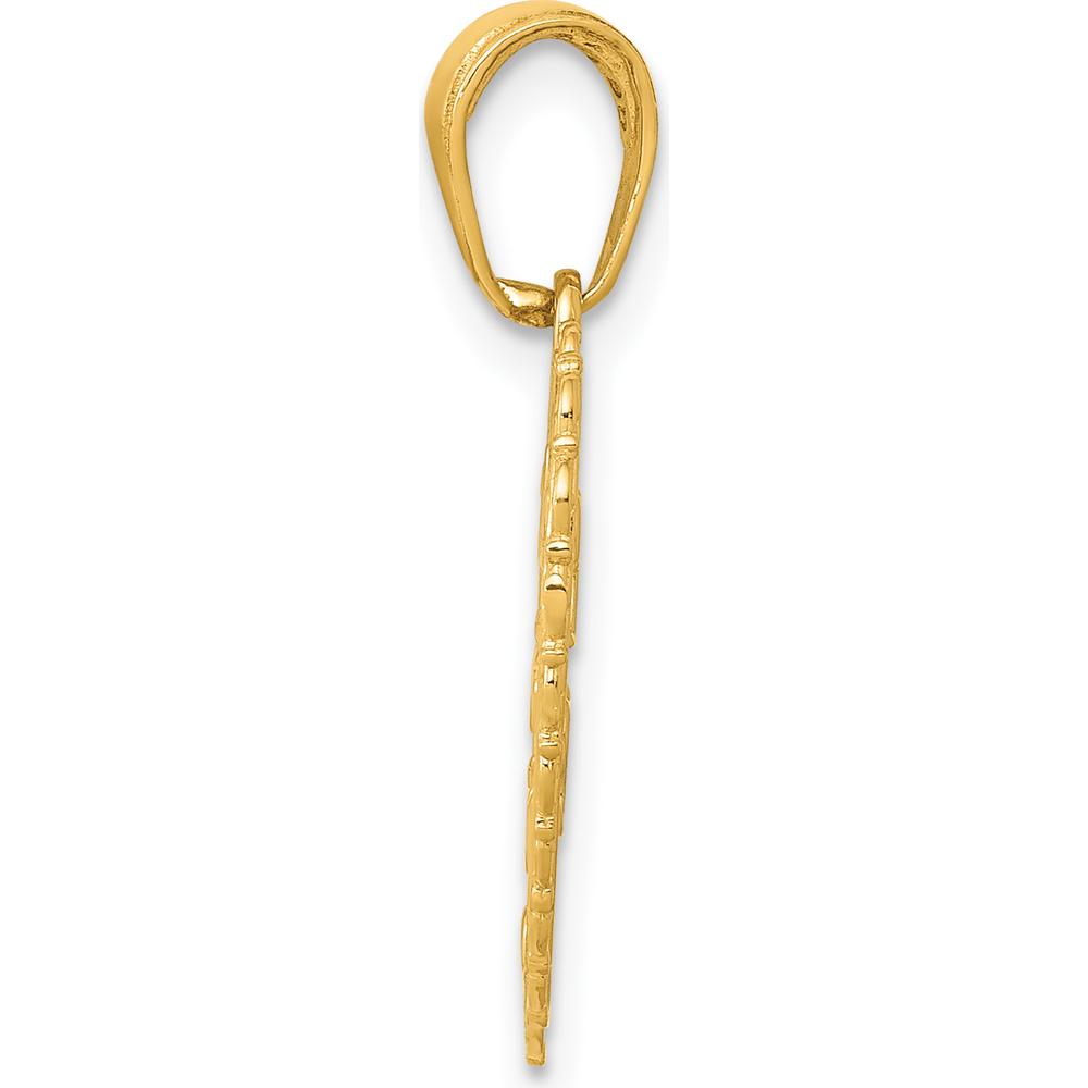 14K Yellow Gold Reversible Heart Pendant with "For My Sister" and "Friends Forever" Inscription by Oro Pregiato