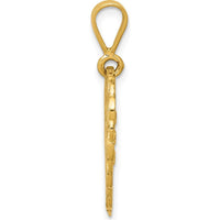 14K Yellow Gold Reversible Heart Pendant with "For My Wonderful Sister / You Mean So Much" Engraving by Oro Pregiato