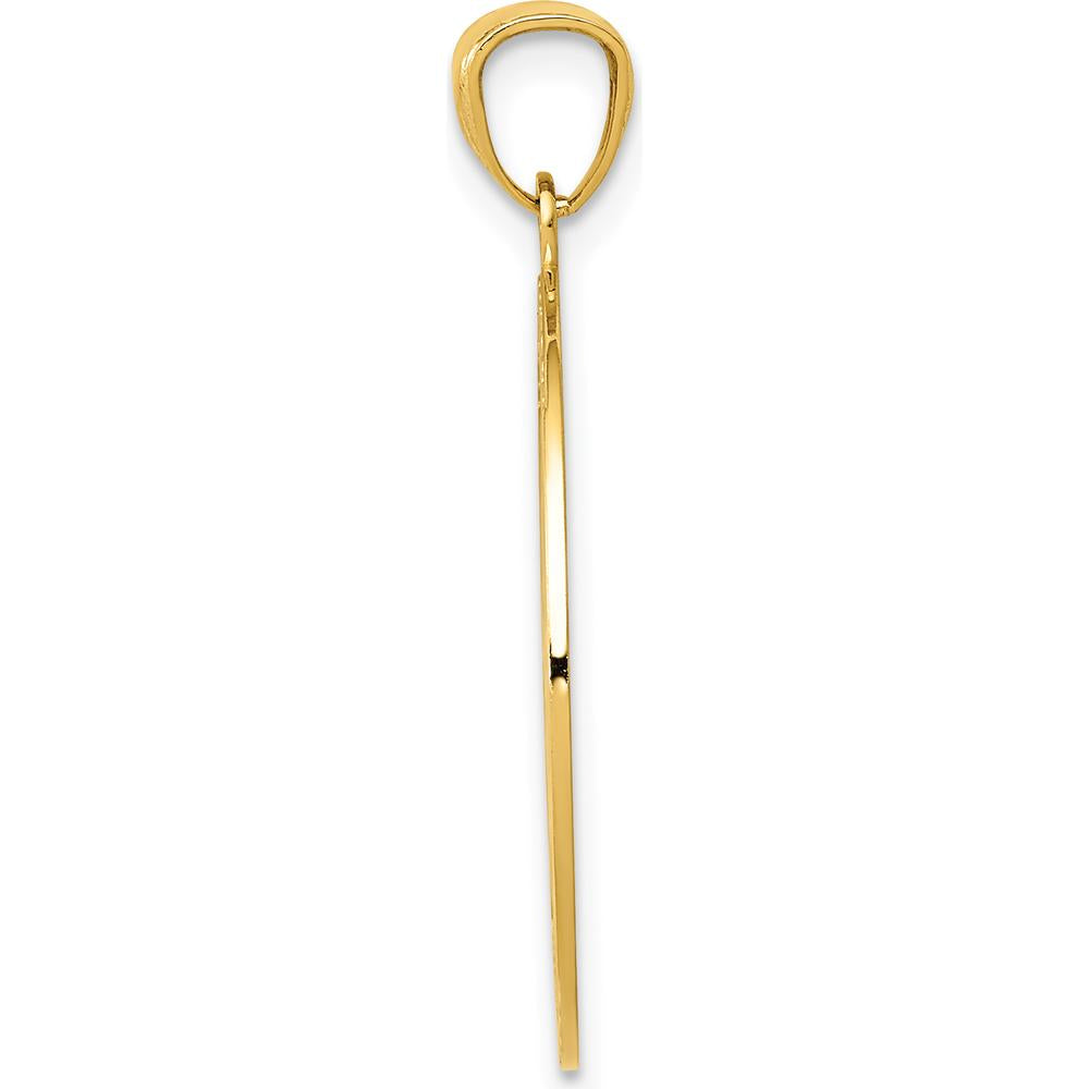 14K Yellow Gold Reversible "I Would Be Lost Without You" Compass Pendant - Polished and Satin Finish by Oro Pregiato