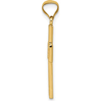 14K Yellow Gold Reversible Lord's Prayer in Spanish Cross Pendant - Textured 3D Design by Oro Pregiato