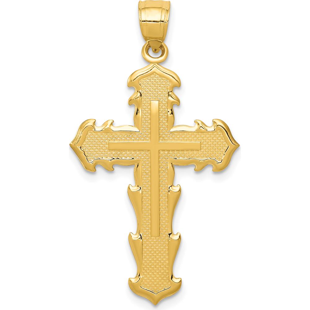 14K Yellow Gold Reversible Passion Cross Pendant - 36mm x 20mm by Oro Pregiato