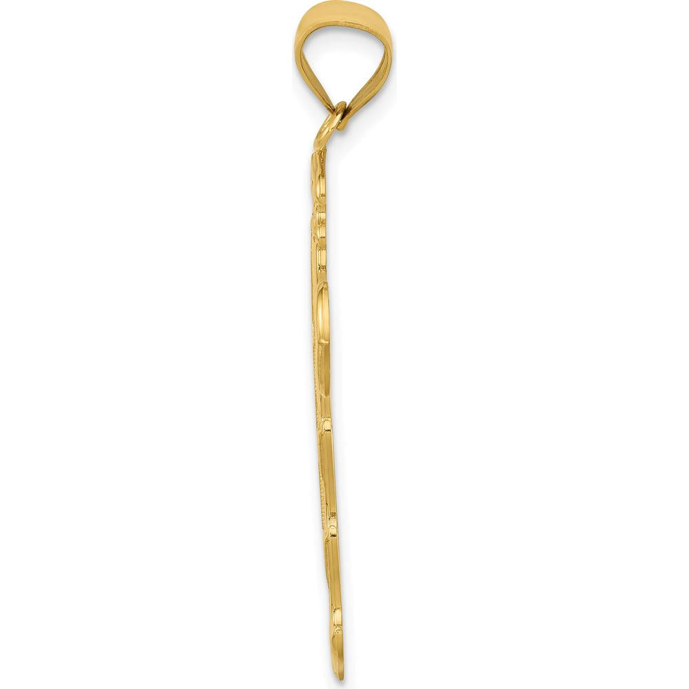 14K Yellow Gold Reversible Passion Cross Pendant - 36mm x 20mm by Oro Pregiato