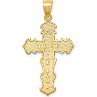 14K Yellow Gold Reversible Passion Cross Pendant - 36mm x 20mm by Oro Pregiato
