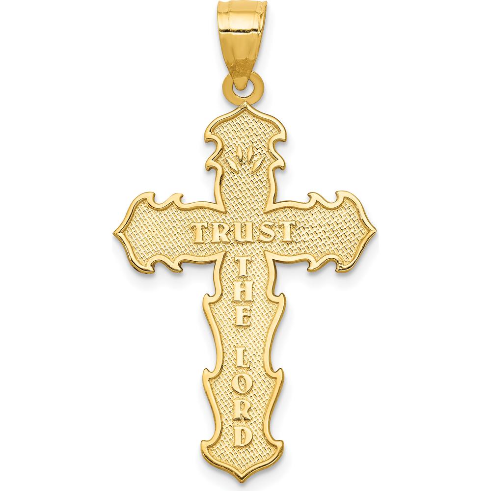 14K Yellow Gold Reversible Passion Cross Pendant - 36mm x 20mm by Oro Pregiato