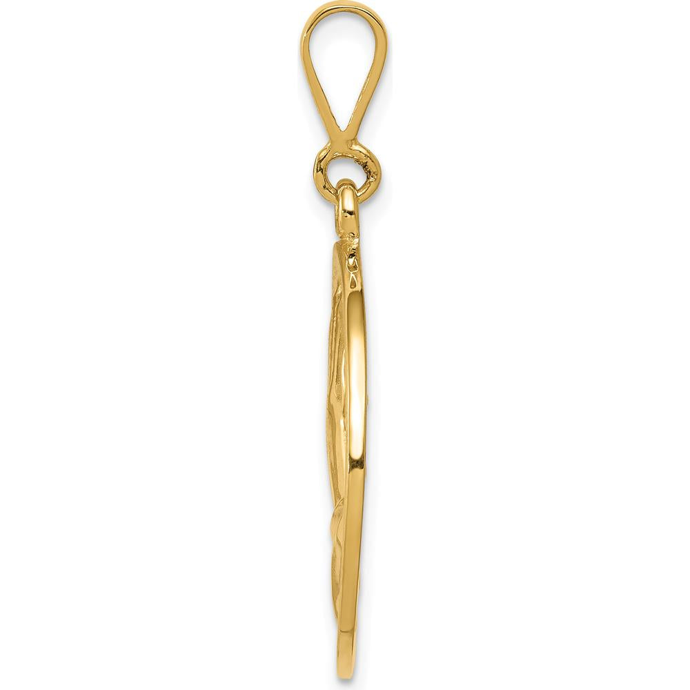 14K Yellow Gold Reversible Praying Hands and Serenity Prayer Pendant - Meaningful Religious Jewelry by Oro Pregiato