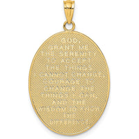 14K Yellow Gold Reversible Rose Cross Pendant with Serenity Prayer - 33.7mm Length by Oro Pregiato