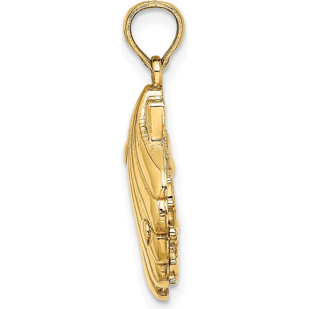 14K Yellow Gold Reversible Starfish and Coral Shell Pendant by Oro Pregiato