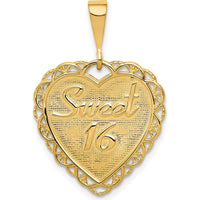 14K Yellow Gold Reversible Sweet 16 and Reach For The Stars Pendant Charm by Oro Pregiato