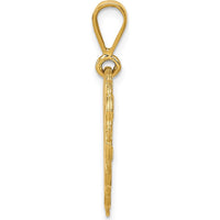 14K Yellow Gold Reversible Sweet 16 and Reach For The Stars Pendant Charm by Oro Pregiato
