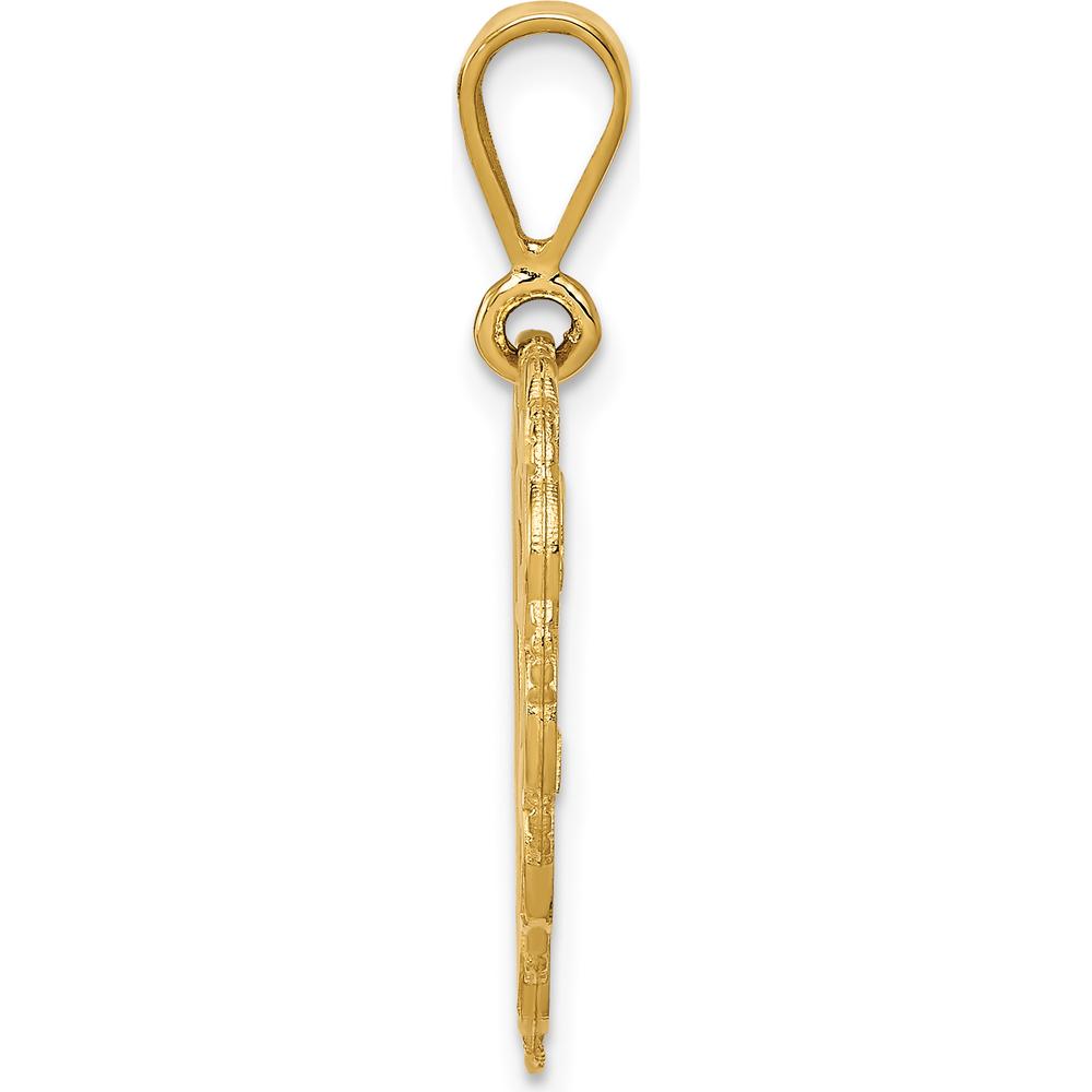 14K Yellow Gold Reversible Sweet 16 and Reach For The Stars Pendant Charm by Oro Pregiato