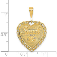 14K Yellow Gold Reversible Sweet 16 and Reach For The Stars Pendant Charm by Oro Pregiato