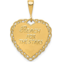 14K Yellow Gold Reversible Sweet 16 and Reach For The Stars Pendant Charm by Oro Pregiato