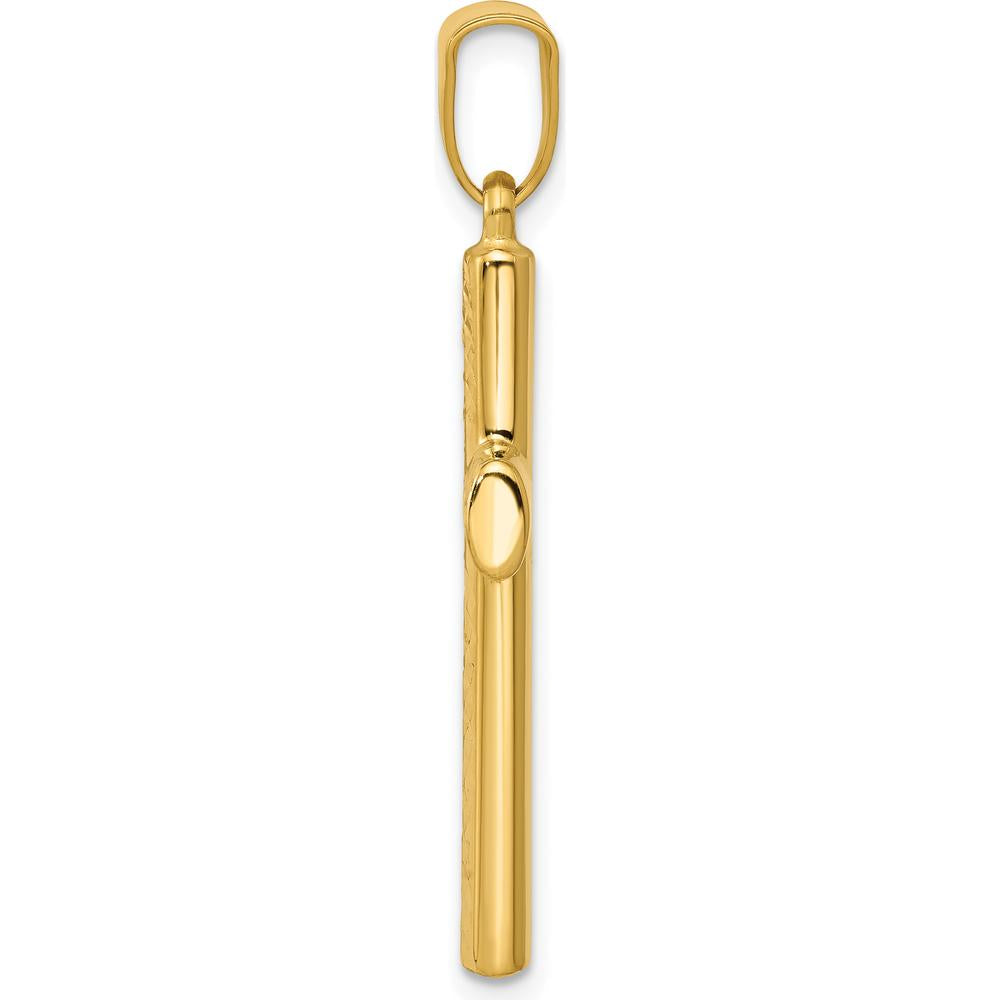 14K Yellow Gold Reversible Textured and Polished Cross Pendant - 36mm in Length by Oro Pregiato
