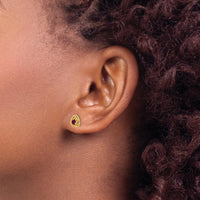 14K Yellow Gold Rhodolite Garnet Button Earrings - 0.15 Carat Total Garnet Weight by Oro Pregiato
