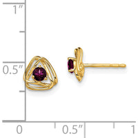 14K Yellow Gold Rhodolite Garnet Button Earrings - 0.15 Carat Total Garnet Weight by Oro Pregiato