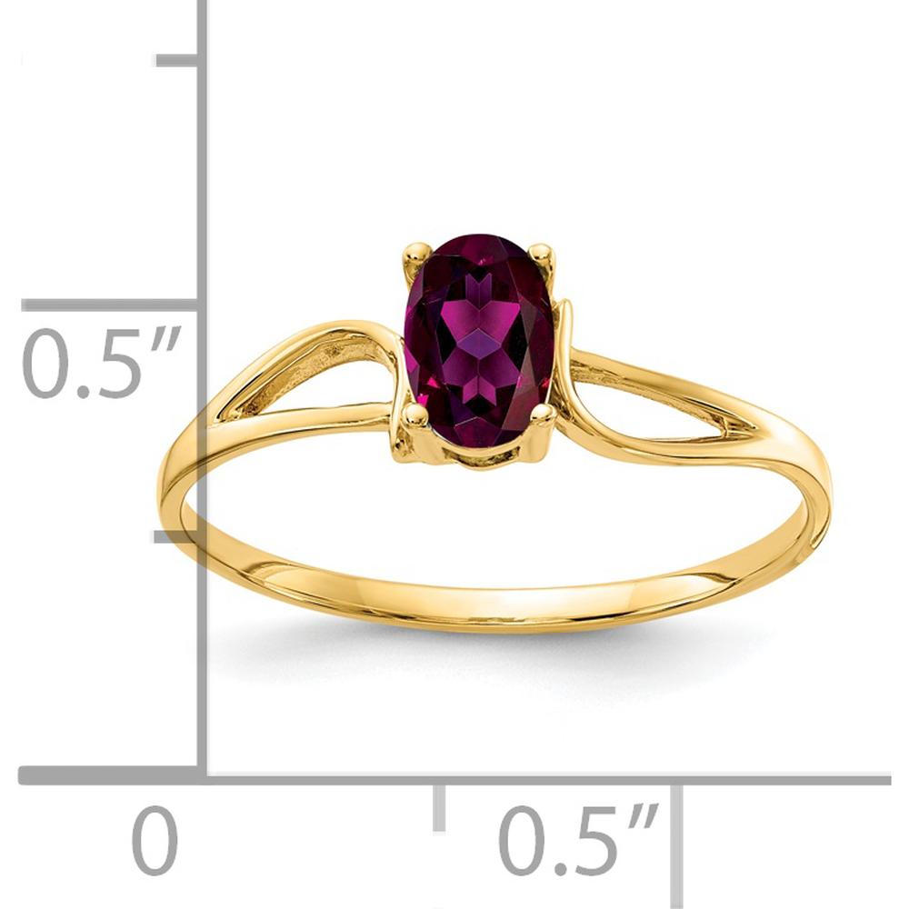 14K Yellow Gold Rhodolite Garnet Ring - 0.57 Carat Oval Garnet by Monteluci Fine Jewelry
