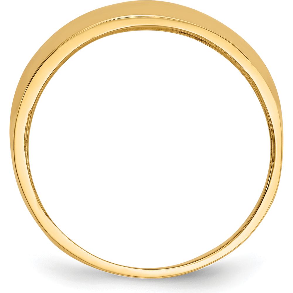 14K Yellow Gold Ridge-edged Dome Ring - Polished Finish, 12mm Band Width by Oro Pregiato