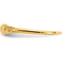 14K Yellow Gold Ridged Dome Ring with Textured Twisted Design by 0