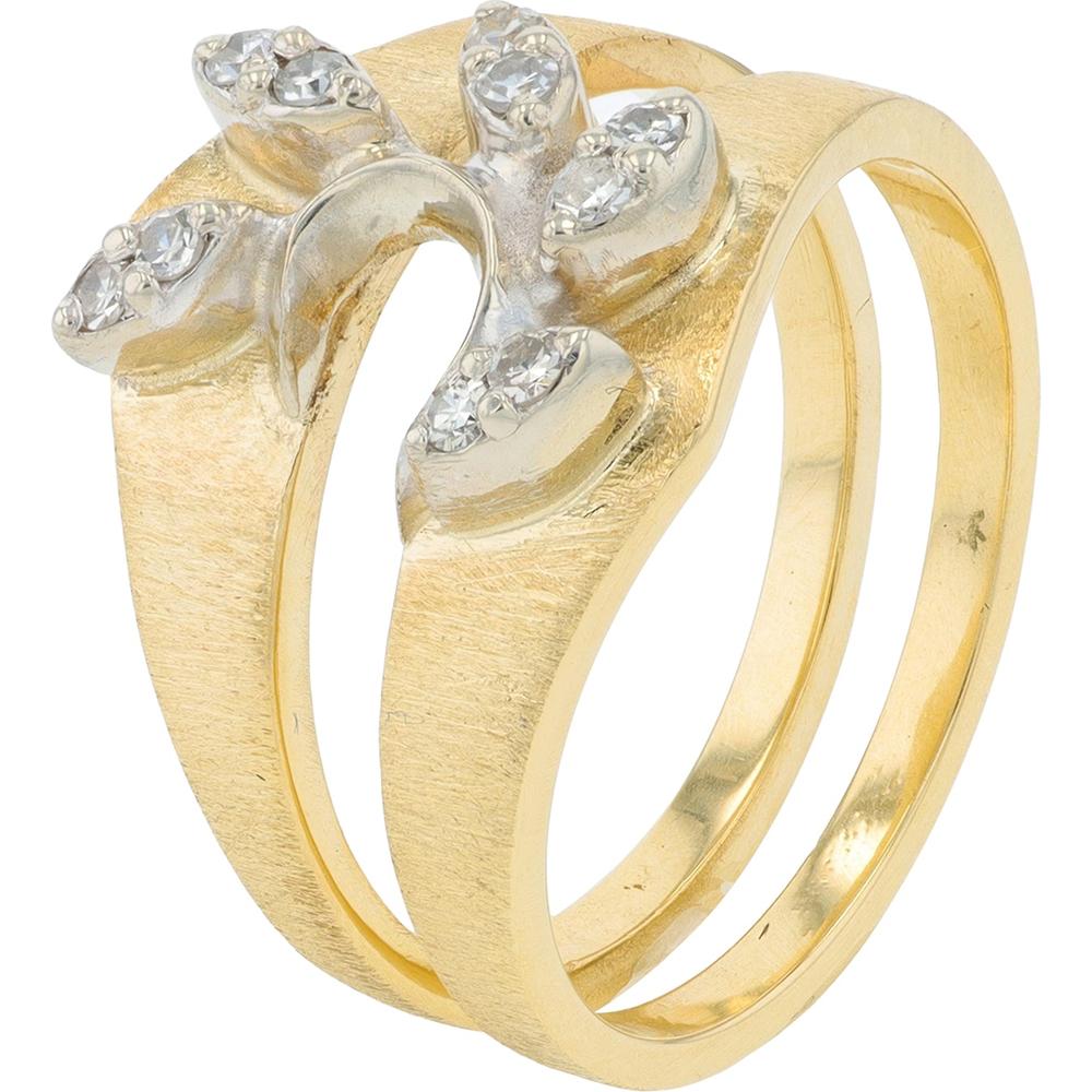 14K Yellow Gold Ring Guard with 0.10 Carat Total Weight of Diamonds