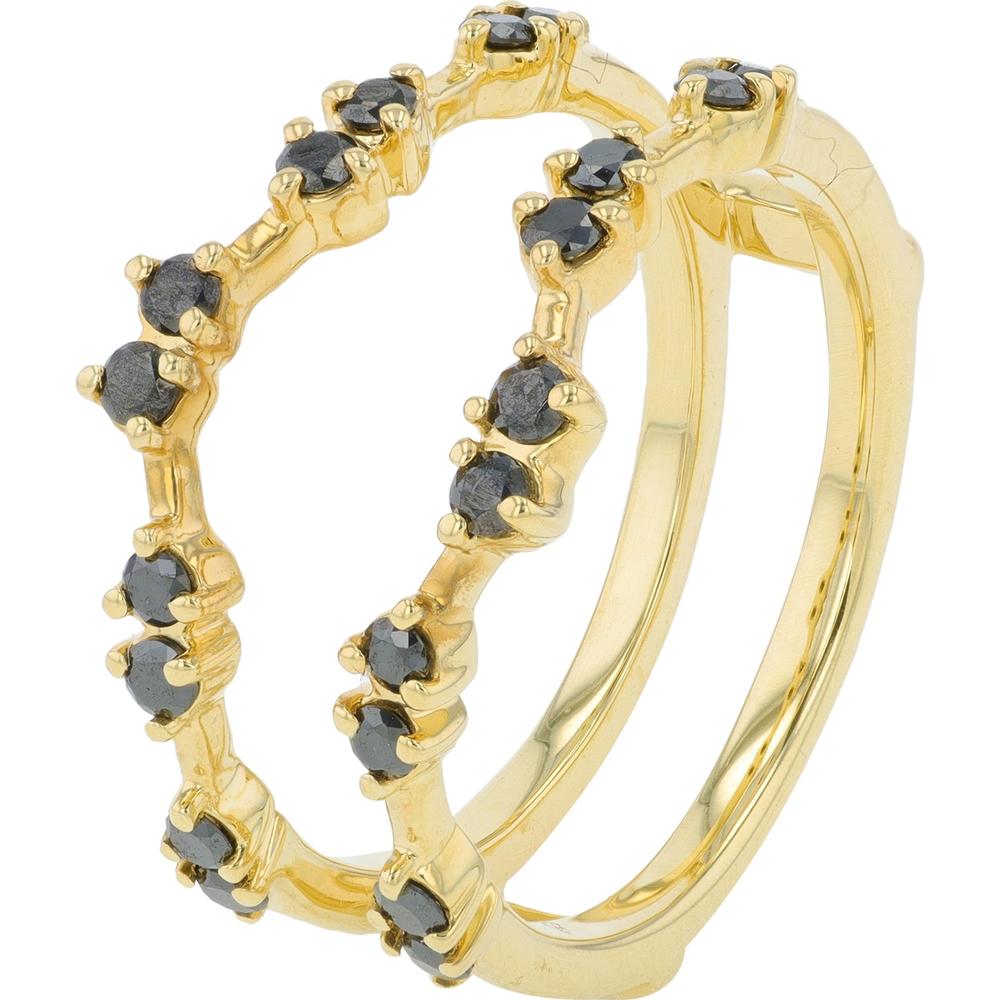 14K Yellow Gold Ring Guard with 0.50 Carat Total Diamond Weight